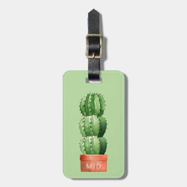 Etiquetas de Bagagem de Cactus (Frente Vertical)