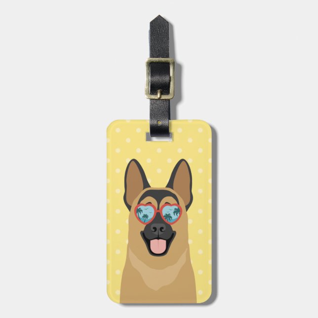 Etiquetas de bagagem de german shepherd (Frente Vertical)