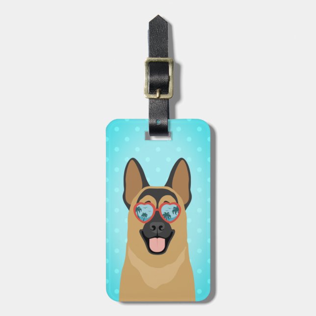 Etiquetas de bagagem de german shepherd (Frente Vertical)