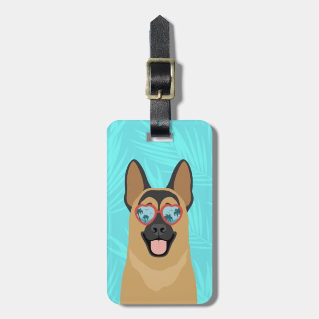 Etiquetas de bagagem de german shepherd (Frente Vertical)