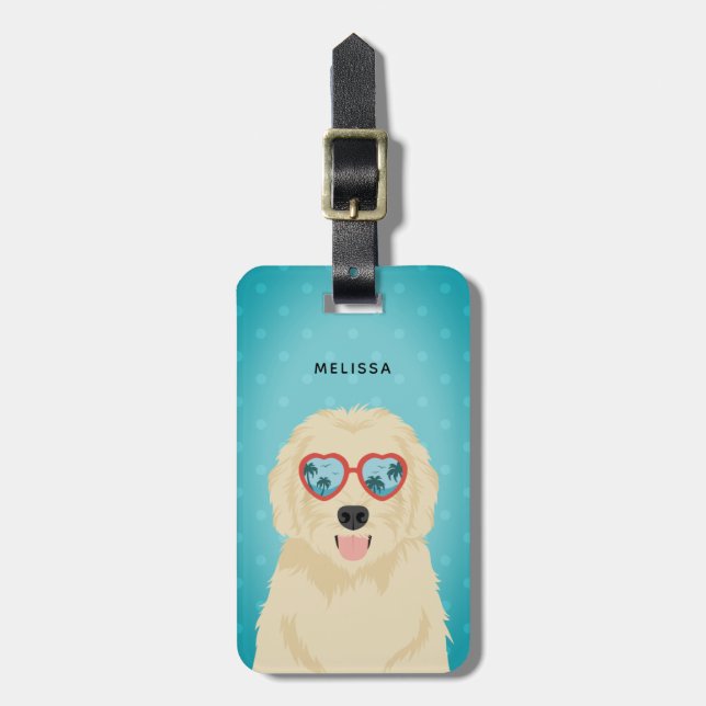 Etiquetas de Bagagem de Goldendoodle (Frente Vertical)