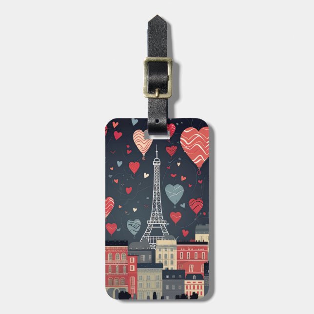Etiquetas de Bagagem de Paris (Frente Vertical)