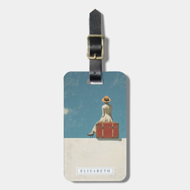 Etiquetas de Bagagem de Viagem Retro (Frente Vertical)
