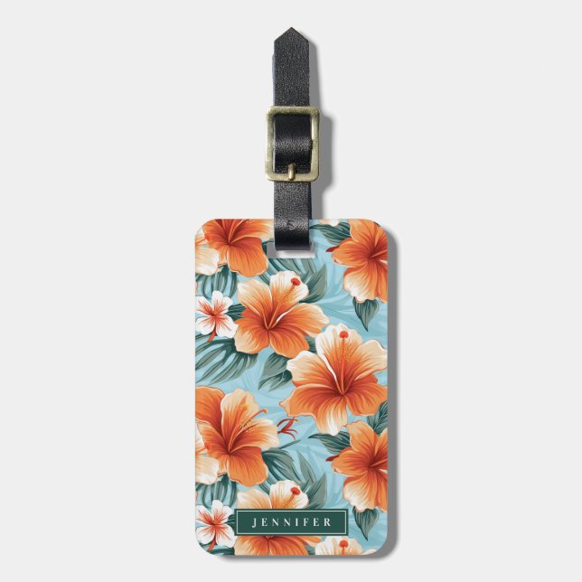 Etiquetas de Bagagem Flores Havaianas (Frente Vertical)