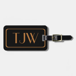 Etiquetas de Bagagem Iniciadas a Cor Preta e Cobre