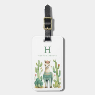 Etiquetas de Bagagem Llama Cactus