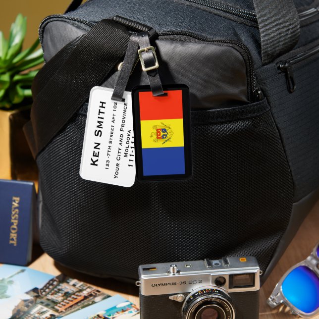 Etiquetas de Bagagem Moldávia (Frente e verso)