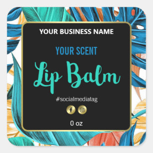 Etiquetas De Balas De Lip Coloridas E Pretas Tropi