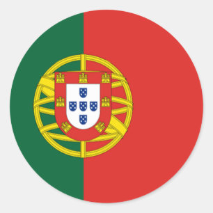 Etiquetas de bandeira arredondadas portuguesas
