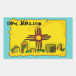 Etiquetas de bandeira artística do Novo México