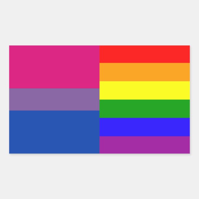 Etiquetas de bandeira bissexual/arco-íris (Frente)