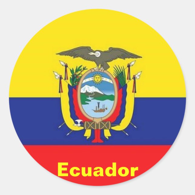 Etiquetas de bandeira do Equador (Frente)