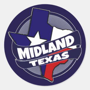 Etiquetas de bandeira do Texas Midland