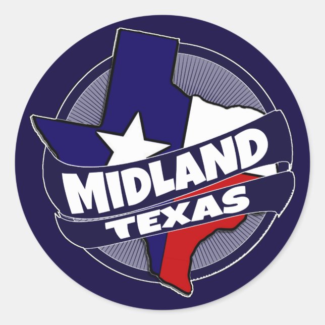 Etiquetas de bandeira do Texas Midland (Frente)