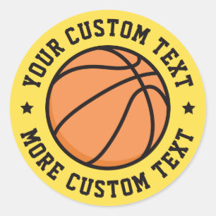 Etiquetas de basquete de texto personalizadas