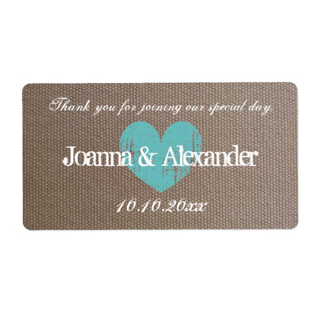 Etiquetas de biberões de casamentos (Frente)