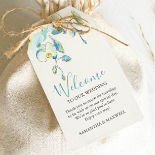 Etiquetas de Boas-vindas à Turquoise Floral