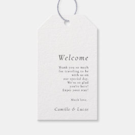 Etiquetas de boas-vindas ao casamento minimalista 