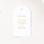 Etiquetas de boas-vindas do casamento Dourado eleg<br><div class="desc">Estas simples etiquetas elegantes de boas-vindas de casamento em ouro são perfeitas para o seu casamento moderno minimalista em branco e ouro. O design apresenta fonte mínima de ouro contemporâneo acompanhada de caligrafia formal. Mantenha-o como está,  ou escolha personalizá-lo com seu próprio trabalho de arte ou fotos!</div>