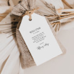 Etiquetas de boas-vindas do casamento elegante sim<br><div class="desc">Estas simples e elegantes etiquetas de presentes são perfeitas para o seu casamento preto e branco minimalista moderno. O design apresenta fonte contemporânea mínima acompanhada de caligrafia formal. Mantenha-o como está,  ou escolha personalizá-lo com seu próprio trabalho de arte ou fotos!</div>