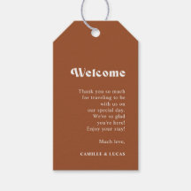 Etiquetas de boas-vindas do Terracotta Wedding