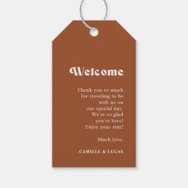 Etiquetas de boas-vindas do Terracotta Wedding