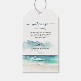 Etiquetas de boas-vindas para casamento na praia c