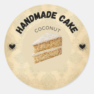 Etiquetas de Bolo de Coco Personalizadas Padaria