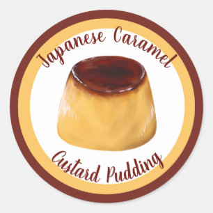 Etiquetas de Caramel Custard