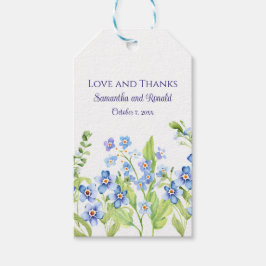 Etiquetas de casamento aquarela Blue Forget Me Not