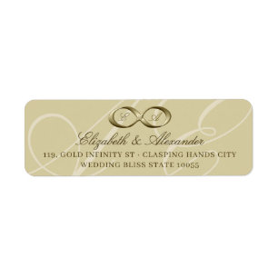 Etiquetas de Casamento com Fecho de Mão Infinito e