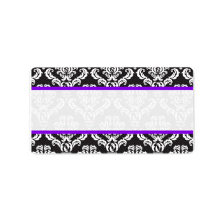 Etiquetas de casamento Damask Purple