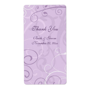 Etiquetas de casamento de espiral de lavanda