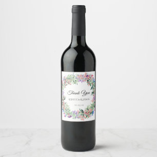Etiquetas de casamento de flores de aquarela de gu