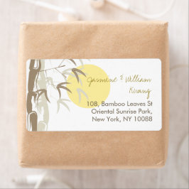 Etiquetas de casamento do Jardim do Bambu Oriental