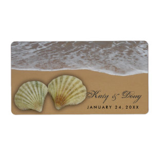 Etiquetas de casamento do Seashell com praia e