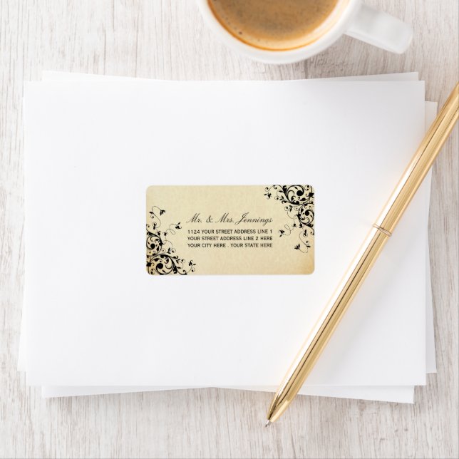 Etiquetas de casamento Elegante Antiquadas (Insitu)