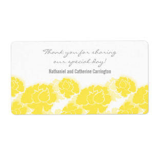 Etiquetas de casamento florais amarelas da