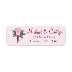 Etiquetas de casamento Flores Rosa cor-de-rosa Bou
