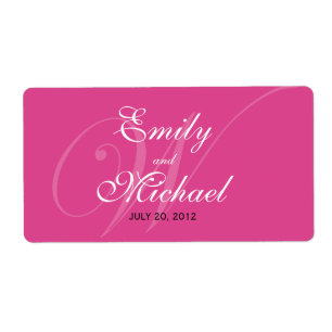 Etiquetas de casamento Monogramas - Rosa Brilho