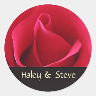 Etiquetas de casamento personalizadas com rosa ver