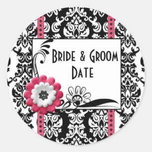 Etiquetas de casamento preto e branco da garrafa