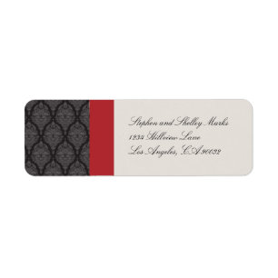 Etiquetas de Casamento tema damasco preto e branco