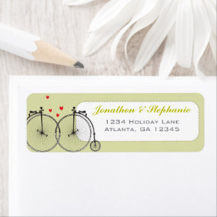 Etiquetas de casamento Vintage BICYCLE