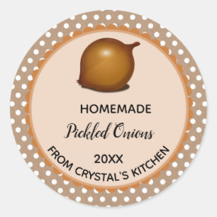 Etiquetas de cebolas picadas de Bolinhas marrom ed