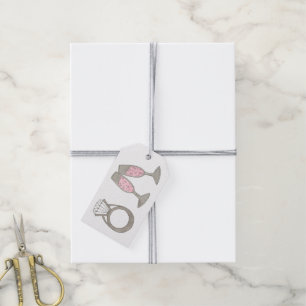 Etiquetas de Chá de casamento do Anel de Champanhe