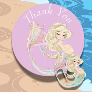 Etiquetas de Chuva de Bebê Mãe Sereia Para a Mãe F