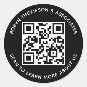 Etiquetas de Código QR Preto Personalizar Nome de