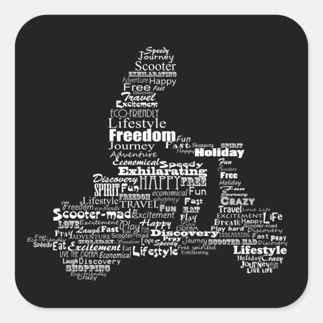 Etiquetas de colagem de palavras-patinete (Frente)