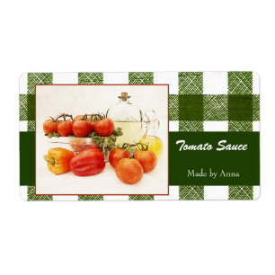 Etiquetas de comida de molho de tomate